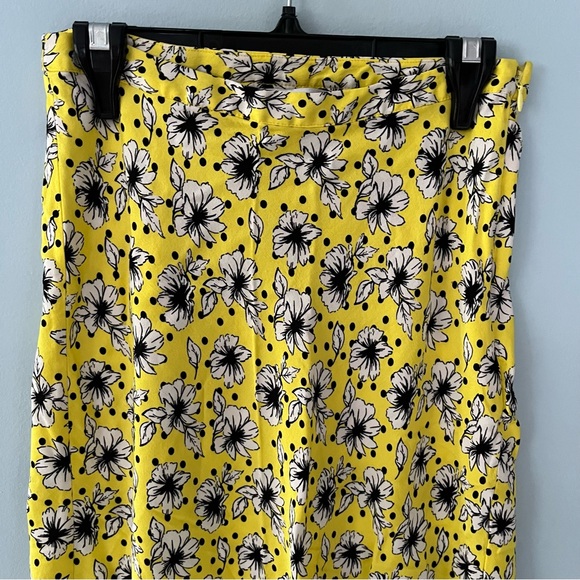 Zara Yellow Floral MIDI Slip Skirt - Picture 9 of 12